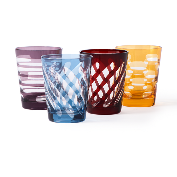 Tubular Tumbler Glass <br> Set of 4 <br> 250 ml