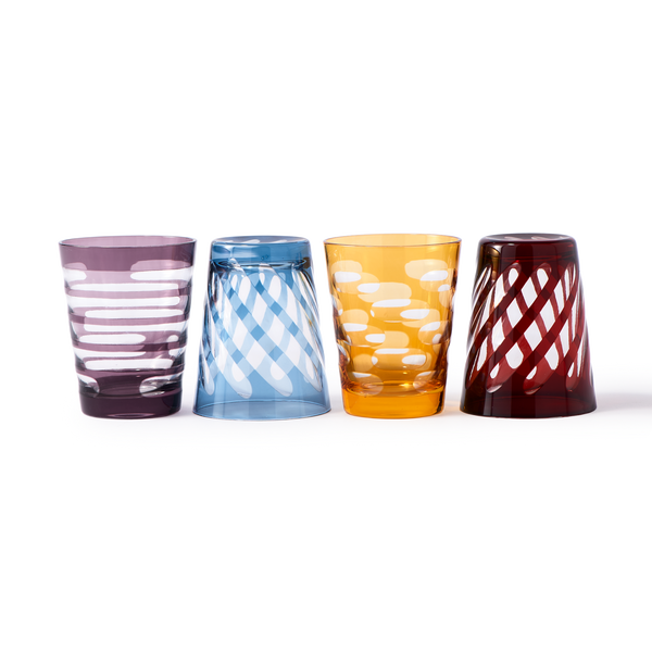 Tubular Tumbler Glass <br> Set of 4 <br> 250 ml