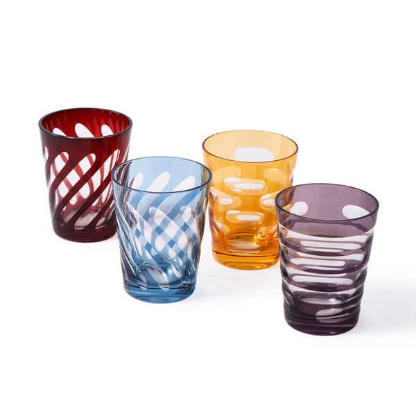 Tubular Tumbler Glass <br> Set of 4 <br> 250 ml