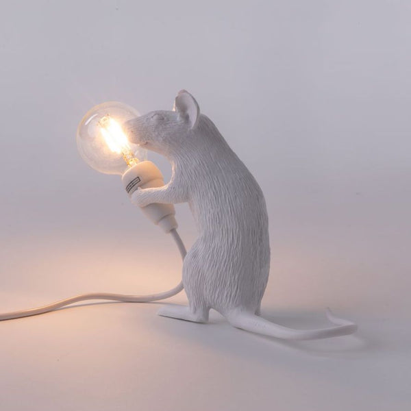 Mac Sitting Mouse Lamp <br> White <br> (L 6 x W 21 x H 8) cm