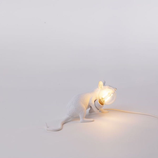 Lop Lie Down Mouse Lamp <br> White <br> (L 6 x W 21 x H 8) cm