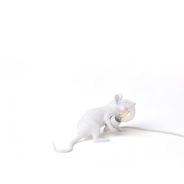 Lop Lie Down Mouse Lamp <br> White <br> (L 6 x W 21 x H 8) cm