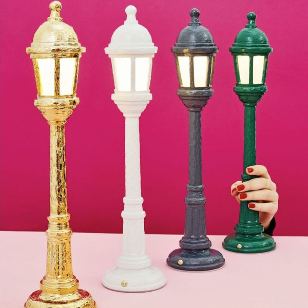 Street <br> Rechargeable Grey Lamp <br> (Ø 10 x H 42) cm