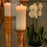 Wooden Candle Holder <br> Orange <br> (Ø 12.5 x H 38) cm
