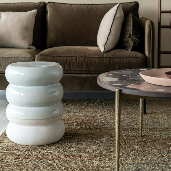 Chubby Stool <br> Off-White <br> (Ø 34 x H 44) cm