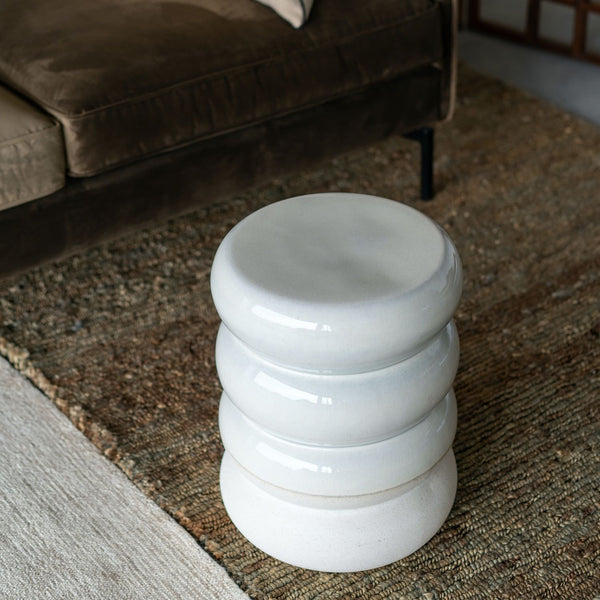 Chubby Stool <br> Off-White <br> (Ø 34 x H 44) cm
