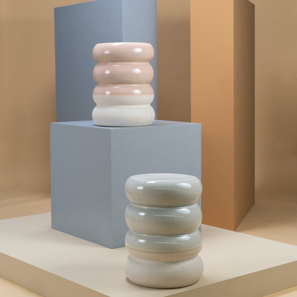 Chubby Stool <br> Off-White <br> (Ø 34 x H 44) cm