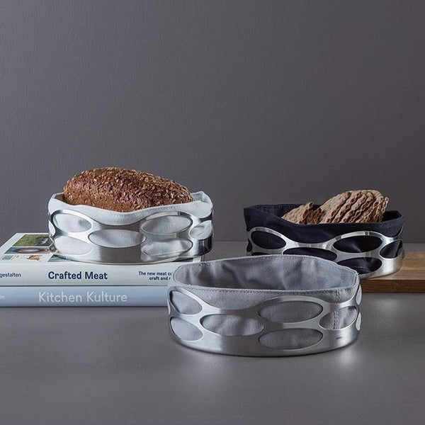 Embrace Bread Tray <br> Silver and Grey <br> (Ø 23.5 x H 7.5) cm