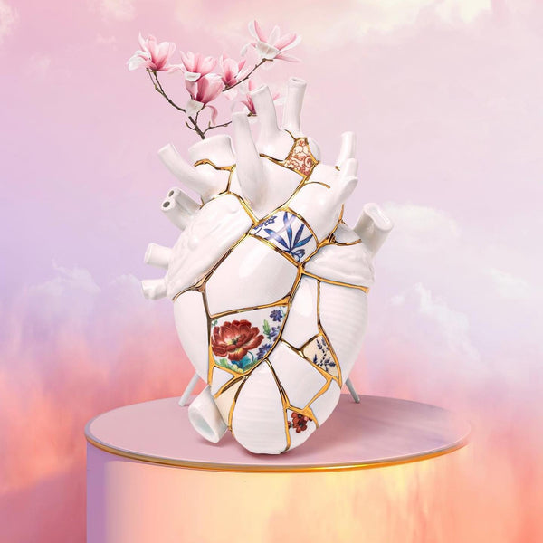 Love in Bloom Vase <br> Kintsugi <br> (L 16.5 X W 9 X H 25)