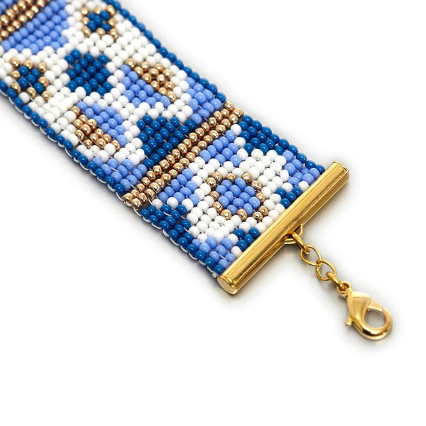 Bracelet <br> Blue and Gold  <br> 3 cm