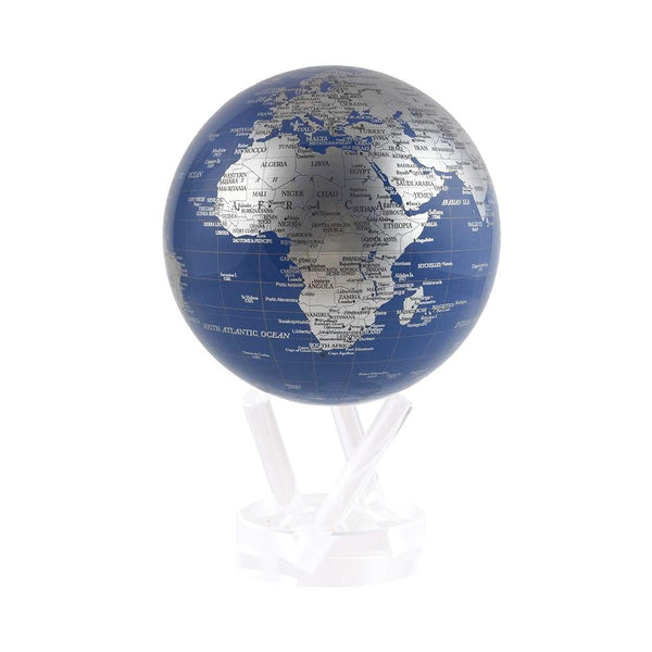 Globe <br> Blue & Silver <br> (Ø 12 x H 18) cm