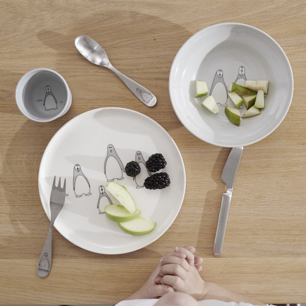 Pingo Children’s Tableware <br> Grey & White <br> Set of 3