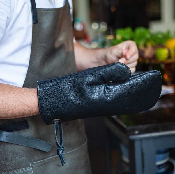 Leather Oven Gloves <br>Forest Green