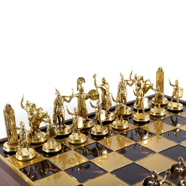 Chess Set <br> Greek Mythology on Wooden Box <br> (48 x 48) cm