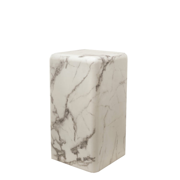 Pillar Marble Look Side Table <br> (L 33 x W 33 x H 61) cm