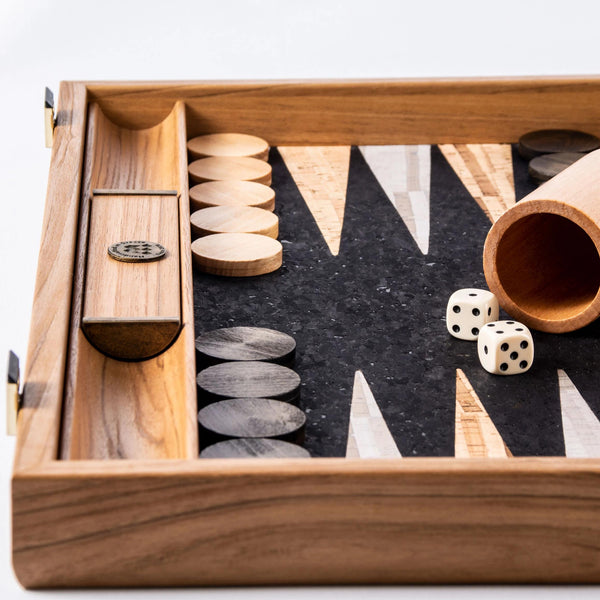American Walnut with Black Oak <br> Backgammon Set <br> (48 x 30) cm