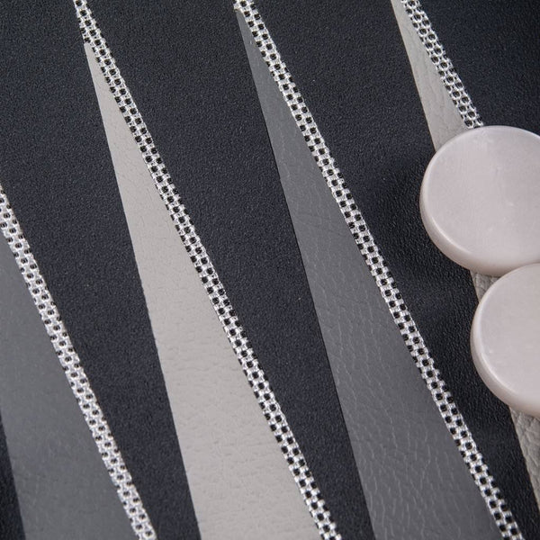 Silver Grid Texture <br> Backgammon Set <br> (47 x 29) cm