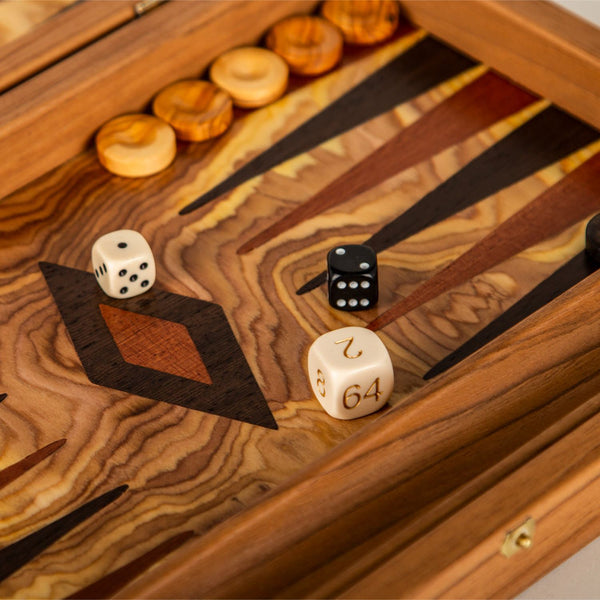 Olive Burl <br> Backgammon Set <br> (38 x 23) cm