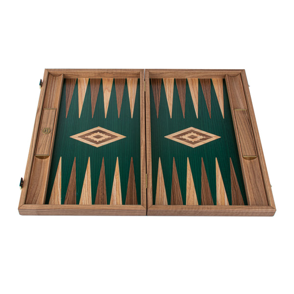 Green Walnut <br> Backgammon Set <br> (47 x 29) cm