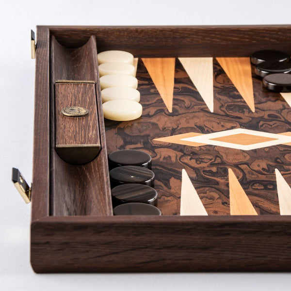 California Walnut Burl <br> Backgammon Set <br> (48 x 30) cm