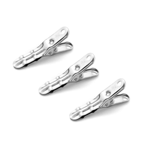 Ina Classic Clips <br> Metallic Silver <br> Set of 3