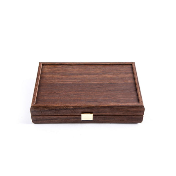 Domino Set <br> Dark Walnut Replica Wooden Case <br> (24 x 16) cm