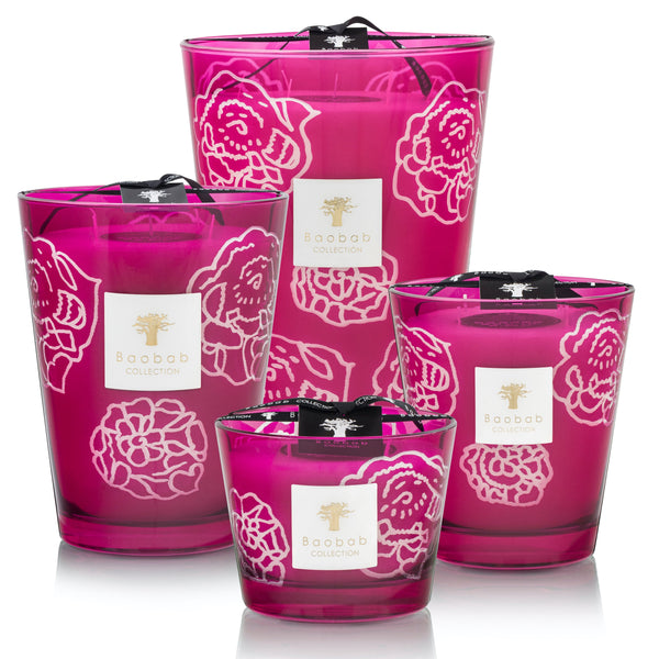Collectible Roses Burgundy Candle <br> Basil, Tomato, Patchouli <br> Limited Edition <br> (H 24) cm