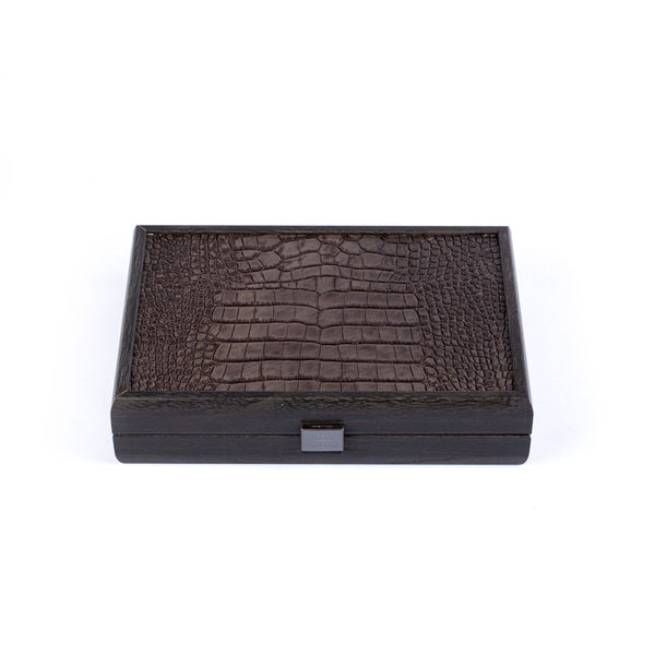 Domino Set <br> Croc Tote Wooden Case <br> (24 x 17) cm