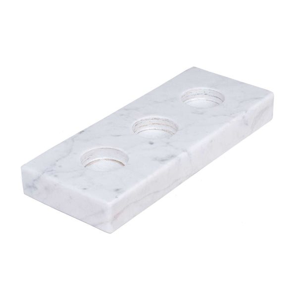 Marble Candle Holder <br> White <br> (L 15 x W 10) cm