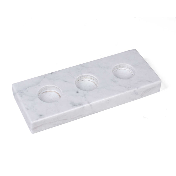 Marble Candle Holder <br> White <br> (L 15 x W 10) cm