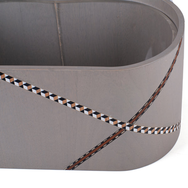 MarquetryMania Bucket & Vase <br> Grey <br> (L 34 x W 17) cm