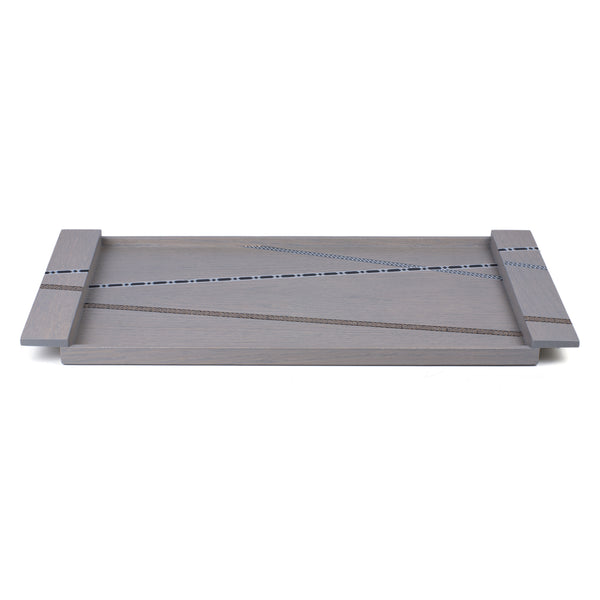 Funquetry Crisscross Tray <br> Grey <br> (L 56 x W 30) cm