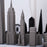 Chess Set <br> Stainless Steel Special Edition <br> New York vs London with Marble Hatch Board