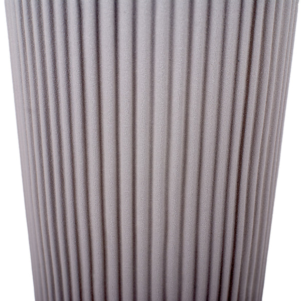 V-Groove Vase <br> Rough Concrete / Glossy Stone Grey <br> (H 35 cm)