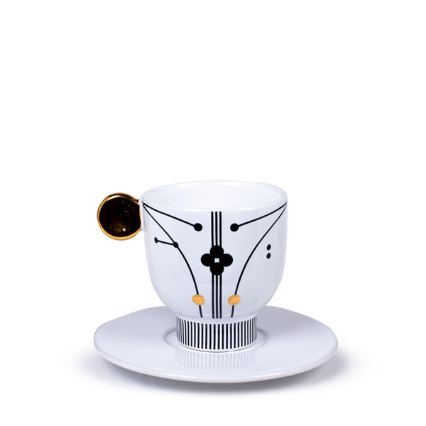 Coffee Cup with Saucer <br> (H 8) cm