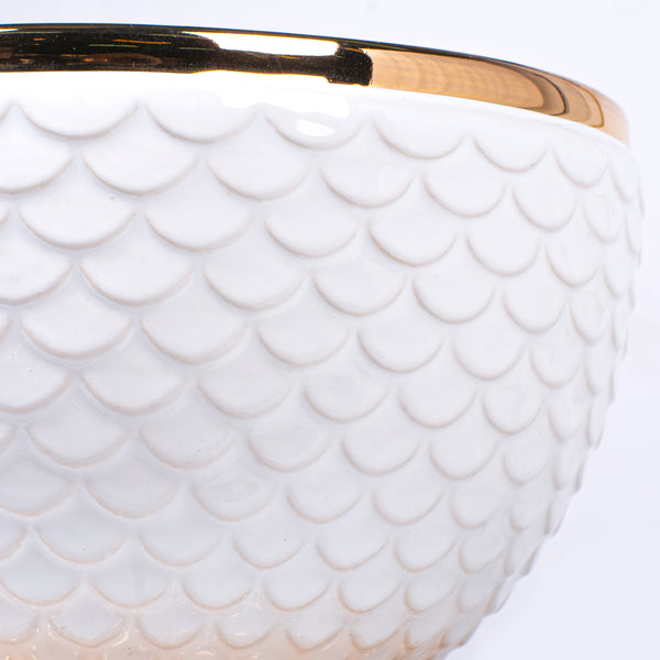 Kora Big Cup with Saucer <br> Glossy White with Gold Details
