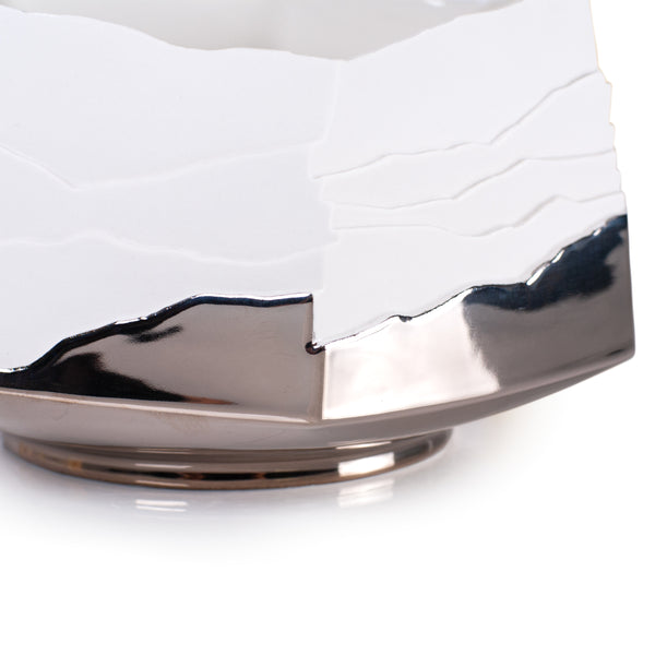 Erosum Bowl <br> Platinum / White <br> (Ø 20 x H 13) cm