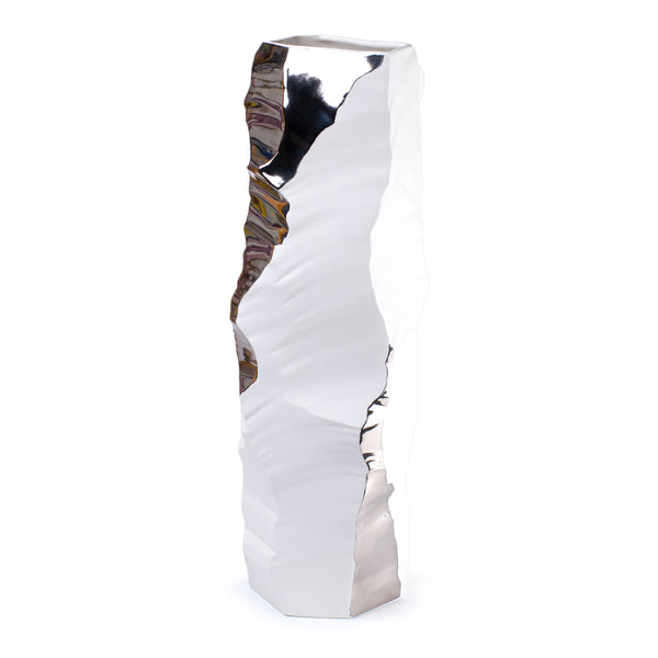 Artika 2 Spark Vase <br> Platinum <br> (L 20 x W 20 x H 50) cm