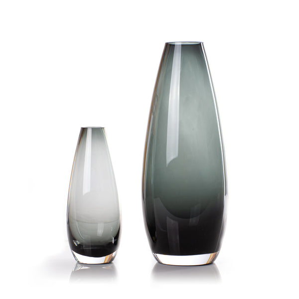 Teardrop Vase <br> Smoke <br> (Ø 12 x H 30) cm