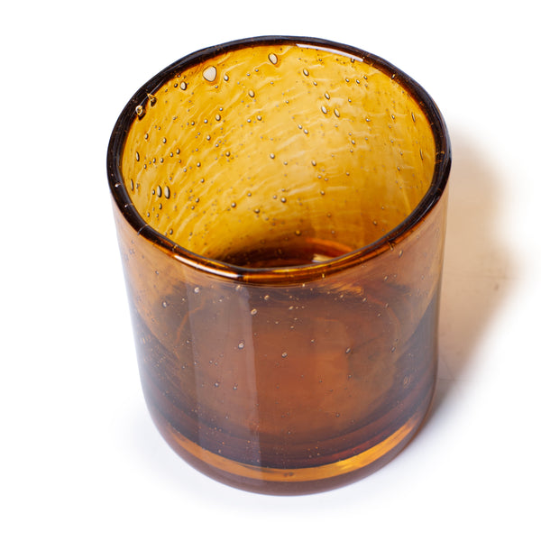 Cylindrical Votive Candle Holder <br> Cognac <br> (Ø 8.5 x H 8.5) cm
