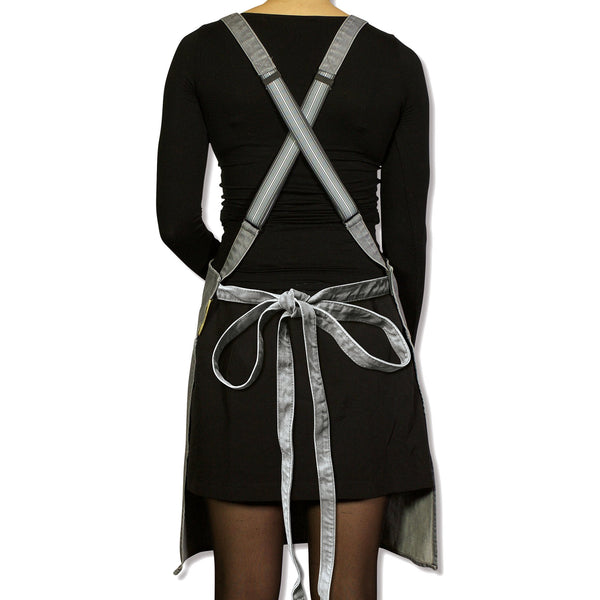 Suspender Style Apron <br>Grey Denim