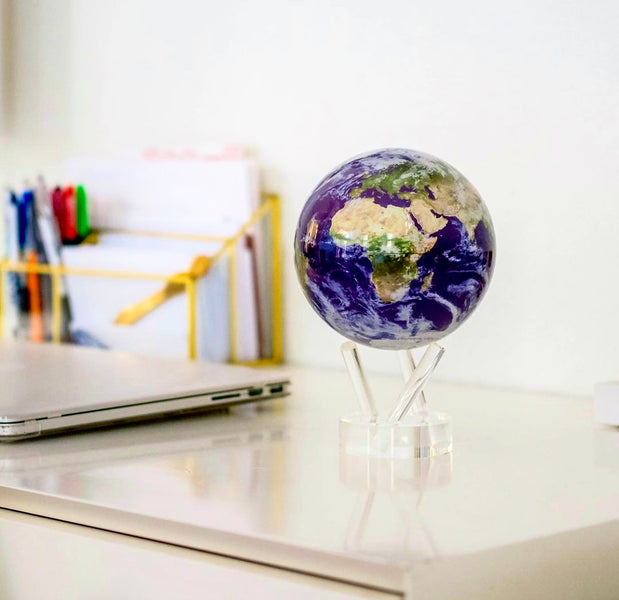 Globe <br> Blue Earth with Clouds <br> (Ø 12 x H 18) cm