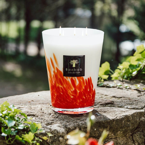 Feathers Maasai Candle<br> Patchouli, Rum Extract, Amber<br> (H 24) cm