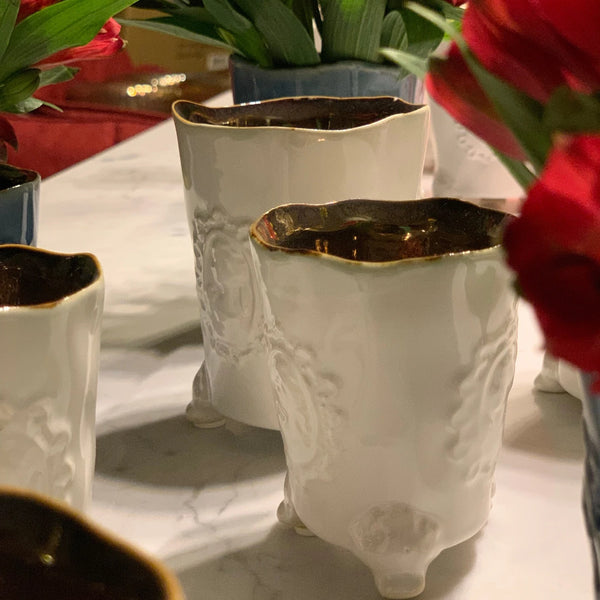 Motif Candle Holder & Vase in White <br> Set of 10