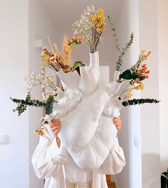 Love in Bloom Giant Vase <br> White <br> (L 42 x W 20 x H 60) cm