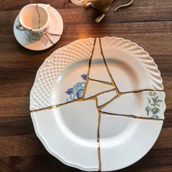 Kintsugi Coffee Cup with Saucer <br> Design 1