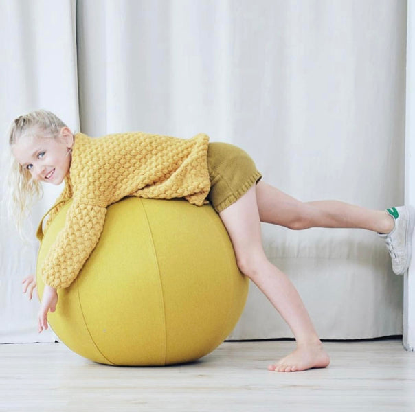 LEIV Fabric Seating Ball <br> Mustard Yellow <br> (Ø 60-65) cm