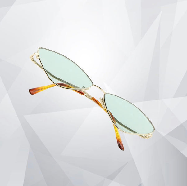 XXX Sunglasses <br> Gold Frame <br> Deep Green Pastel Lenses