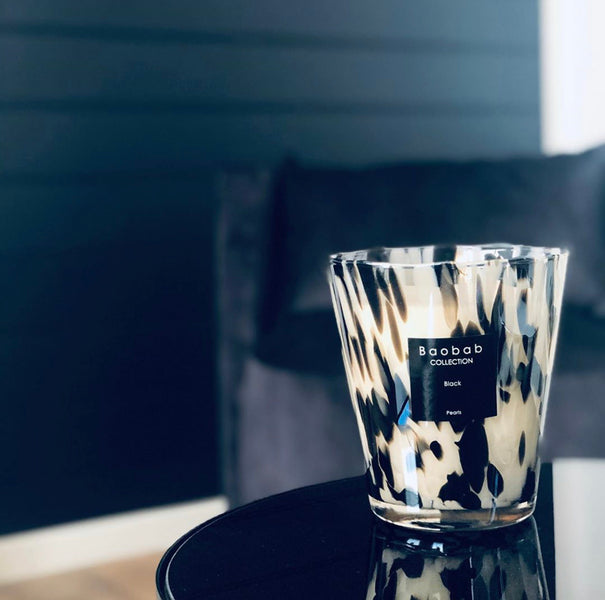 Pearls Black Candle<br> Rose and Ginger<br> (H 8) cm