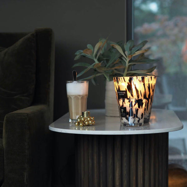 Pearls Black Candle<br> Rose and Ginger<br> (H 8) cm
